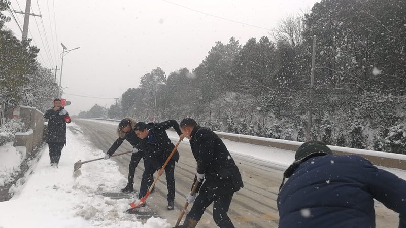 回龙铺镇组织近400名干群义务扫雪保畅通