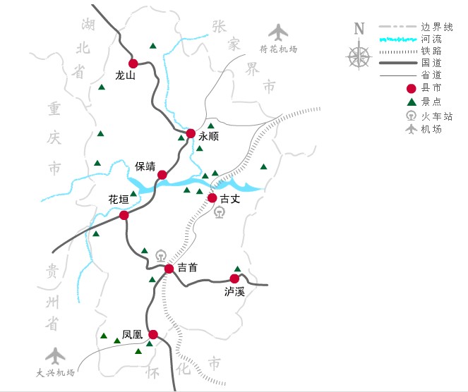 湘西州景點線路圖