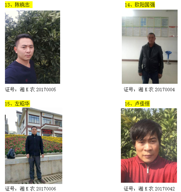 回龙圩管理区柑橘经纪人名录公示