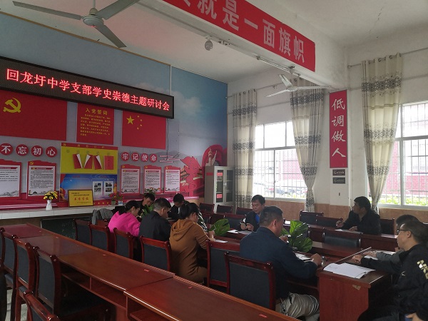 回龙圩管理区中学支部学史崇德主题研讨会