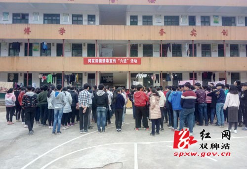 何家洞镇多部门联合开展校园禁毒宣传教育活动