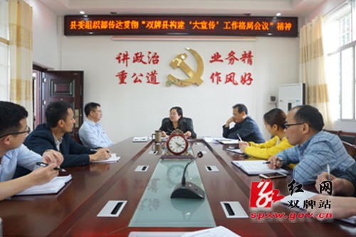县委组织部传达贯彻“双牌县省级文明县城、卫生县城创建工作动员暨构建‘大宣传’工作格局会议”精神