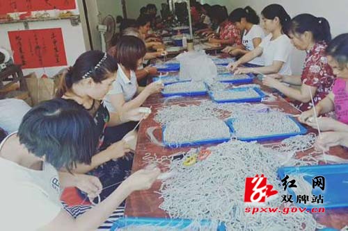 双牌县麻江镇：贫困户家门口“办工厂”