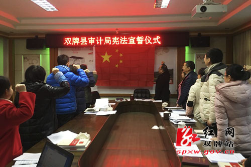 双牌审计局积极开展宪法宣传周活动