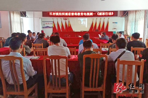 江村镇组织集中观看禁毒题材电视剧《破冰行动》