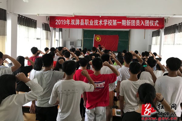 让胸前的团徽熠熠生辉 ——双牌职中举行2019年第一批新团员入团仪式